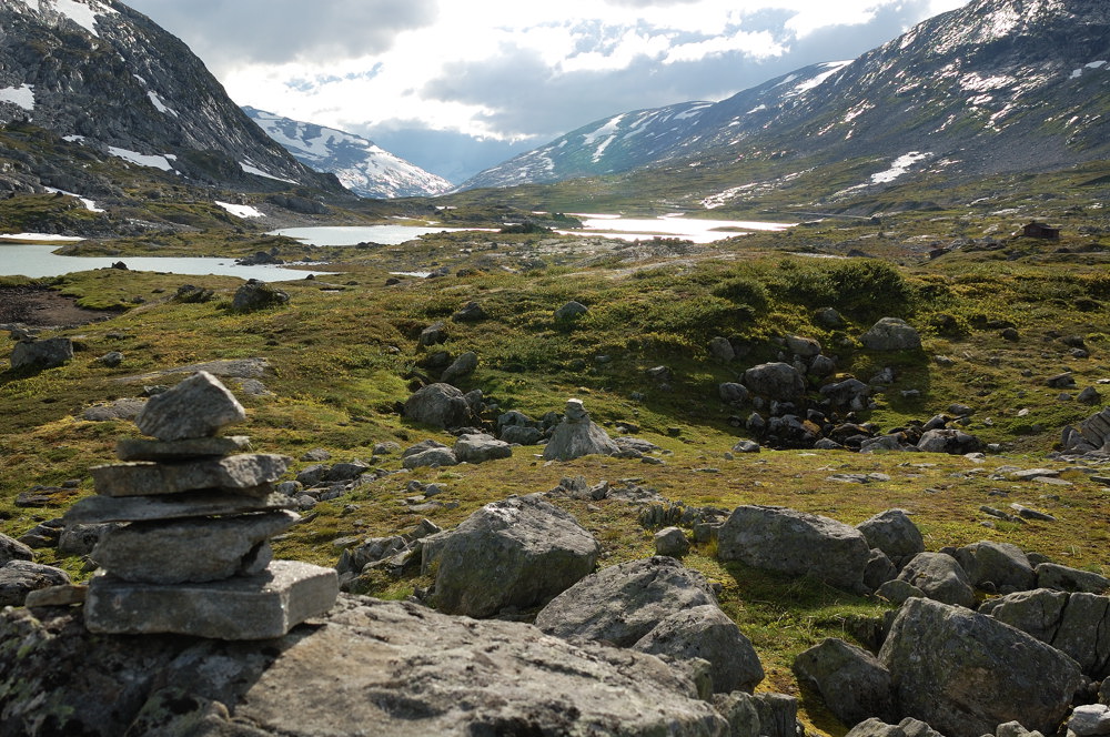 am Langevatnet, Blick n. Westen an der 258 zw. Videsaeter u. Grotli (nordöstlich Jostedalsbreen)