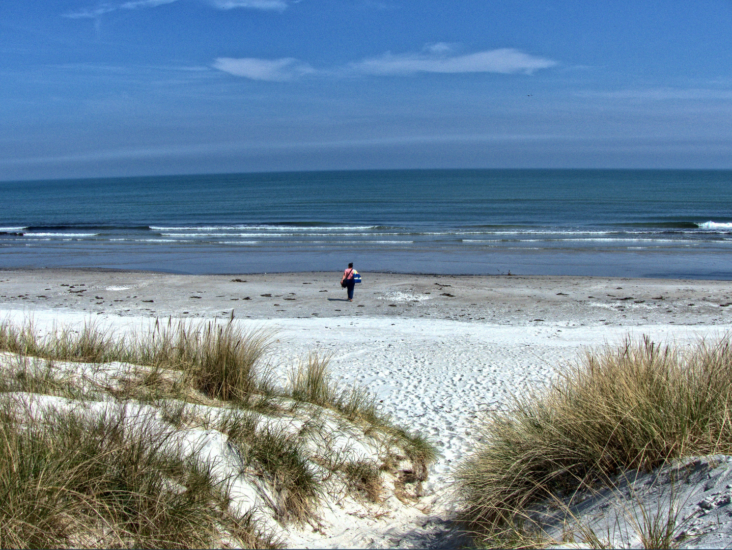 am leeren Strand