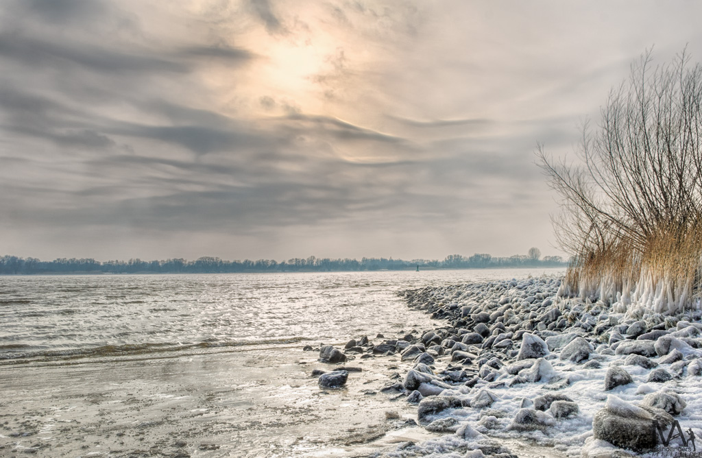 am Leuchtturm an der Elbe bei Wittenbergen