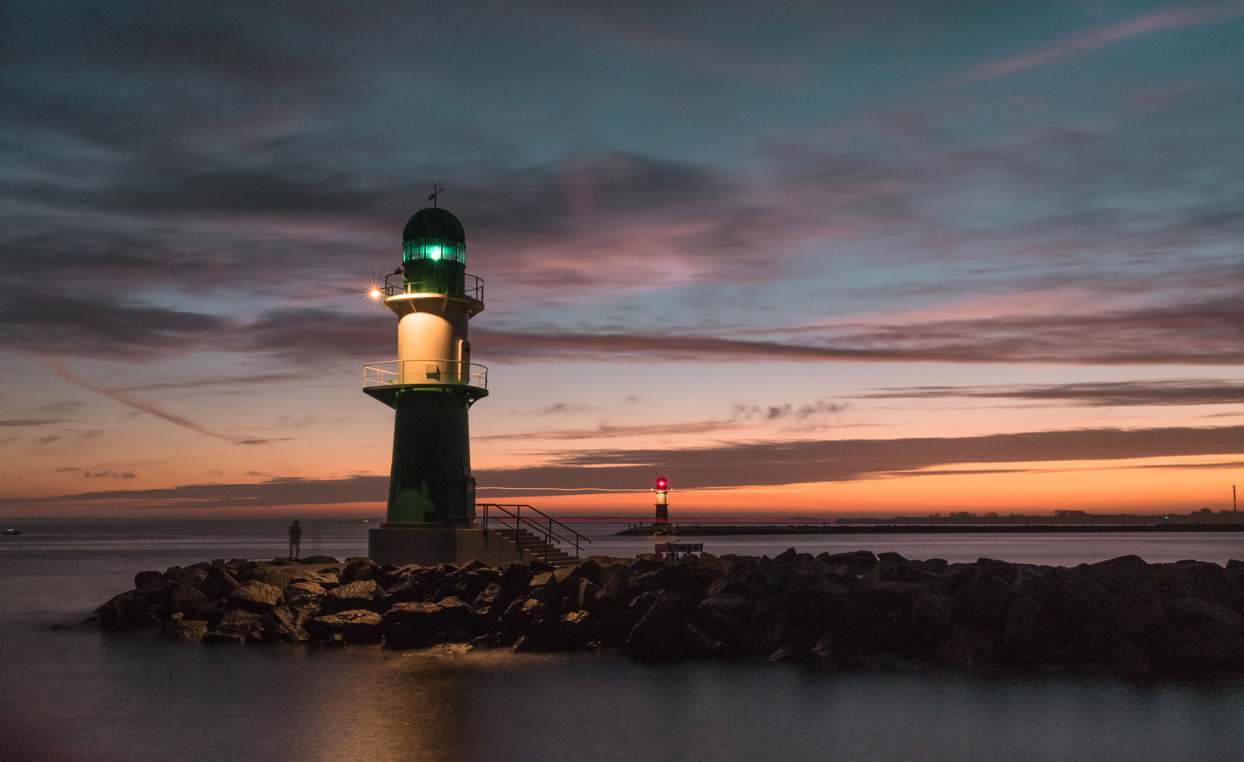 Am Morgen in Warnemünde. 