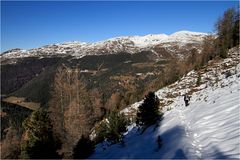 am oberen Herrensteig im Villnößtal, Blick zur Plose