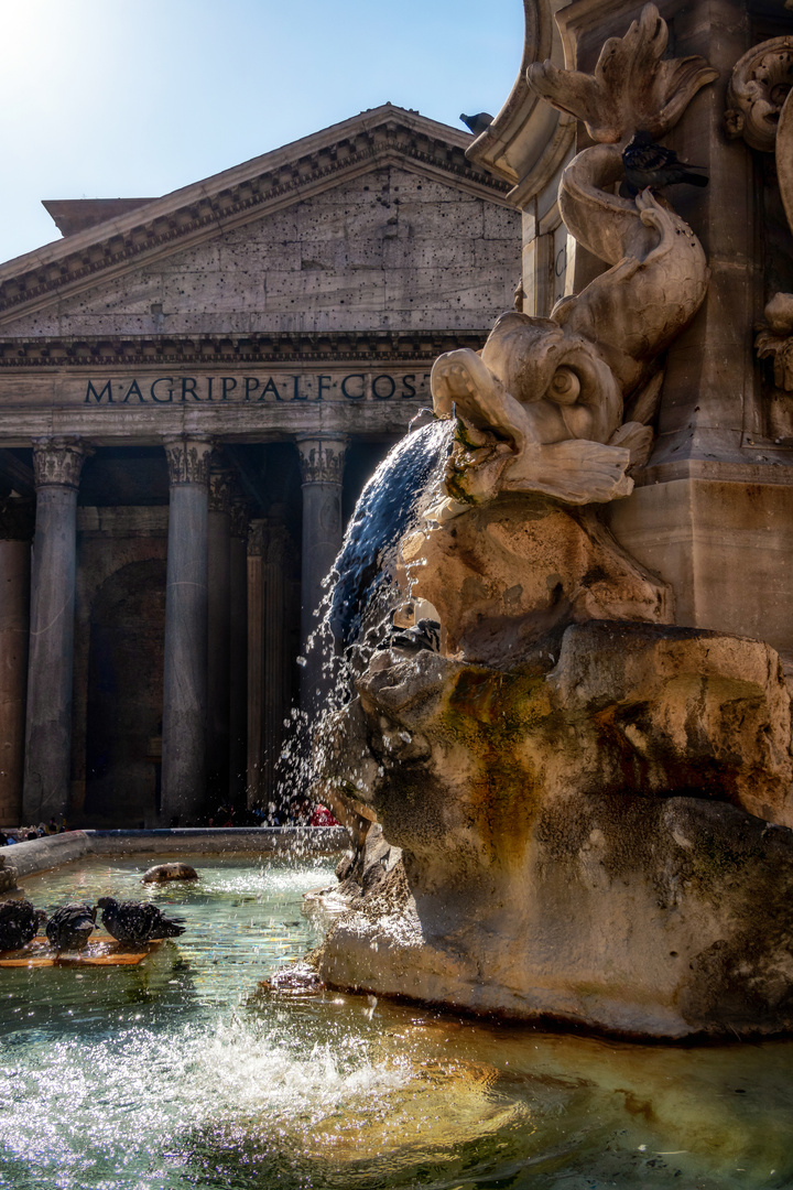 Am Pantheon mit Brunnen 