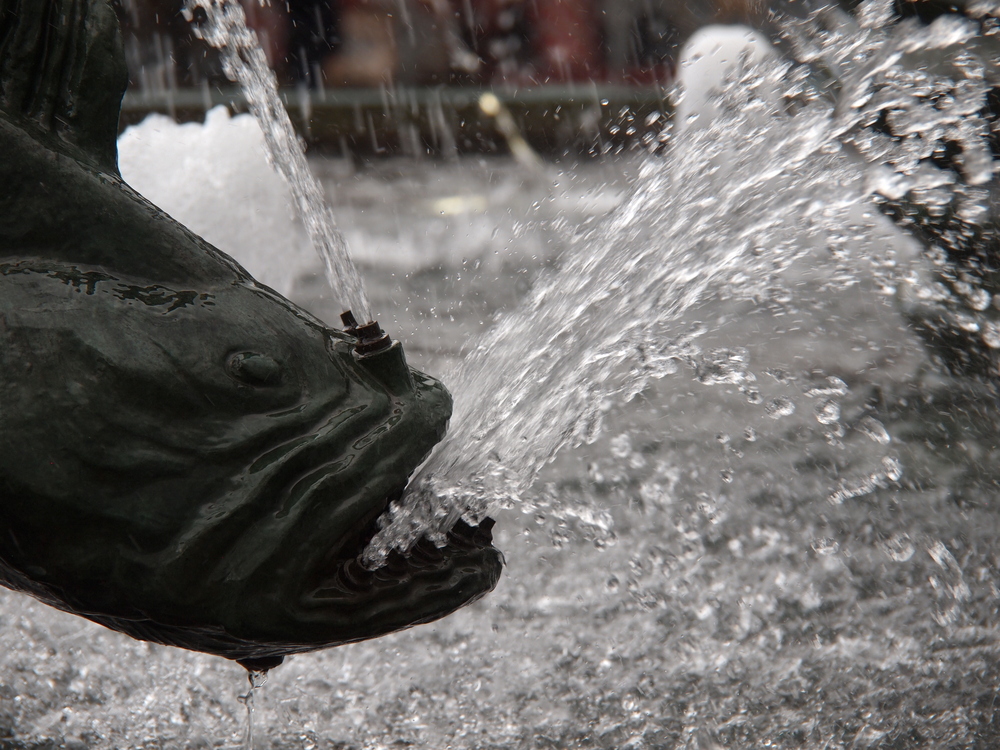 Am Poseidonbrunnen in Göteborg