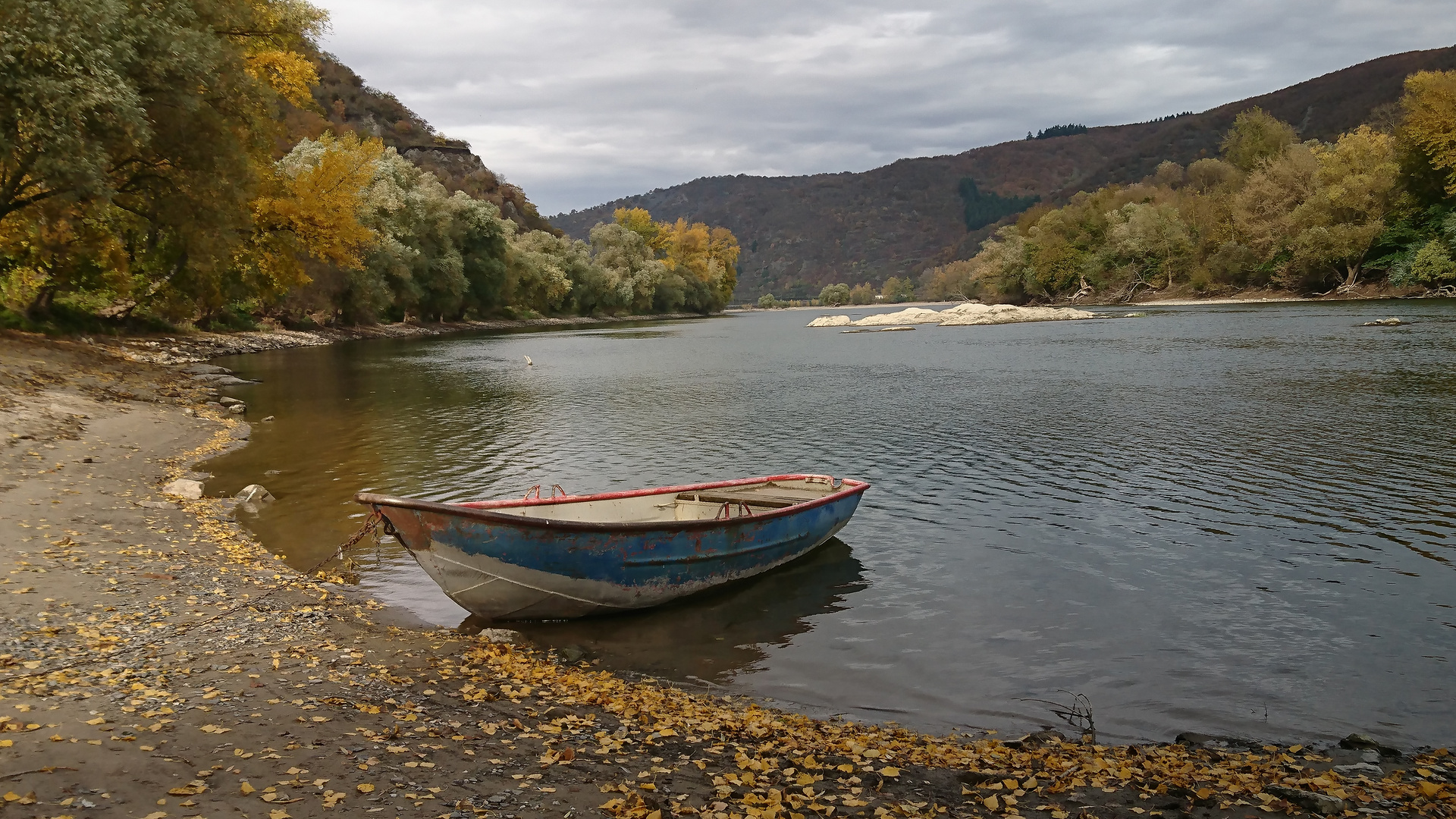 Am Rhein, Idylle. Oktober, letzter Tag. 