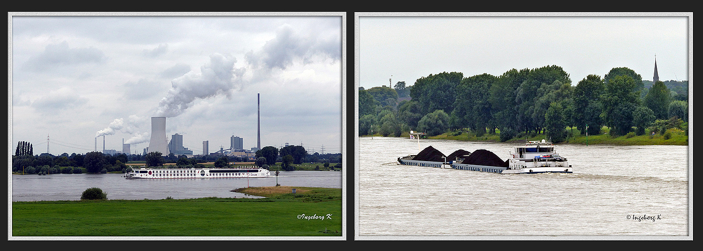 Am Rhein - vor der Kulisse des Kohlekraftwerks  Walsum