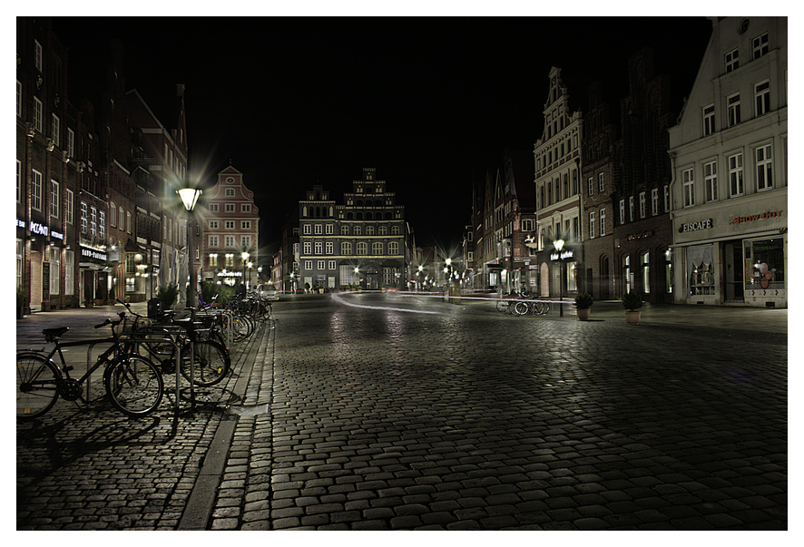 Am Sande bei Nacht in Lüneburg!