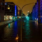 Am Sandtorkai in Hamburg bei der Sturmflut