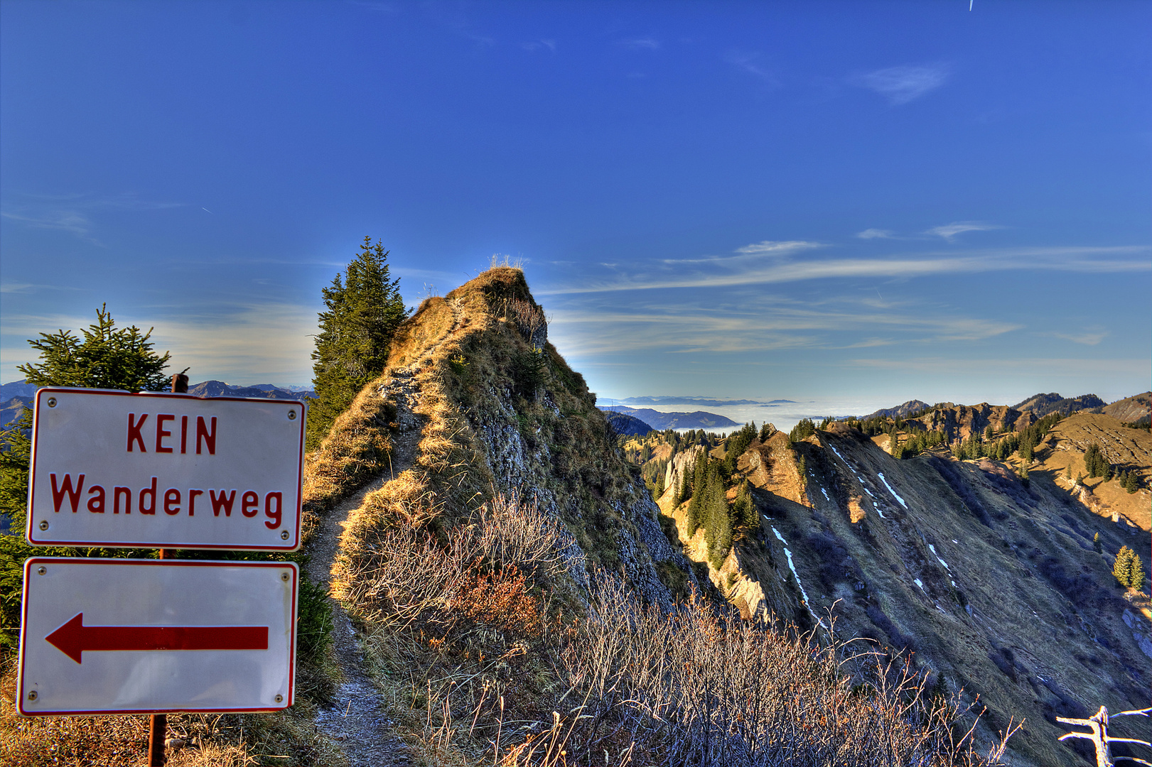 Am Siplingerkopf Foto & Bild landschaft, wegweiser, zäune, bänke