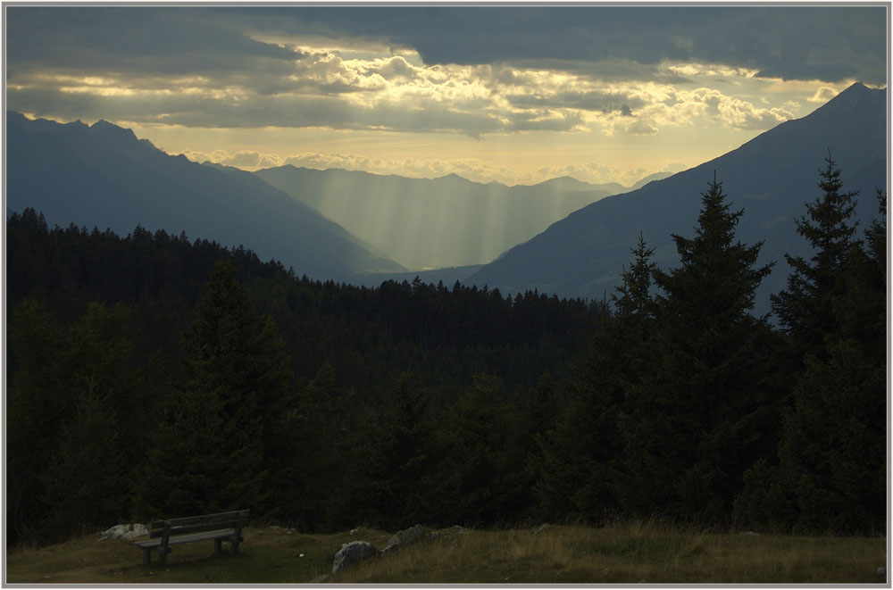 Am späten Abend am Vigljoch oberhalb Lana