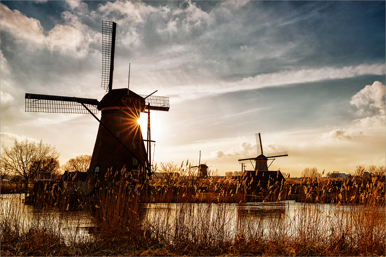 Am Spätnachmittag in Kinderdijk ...