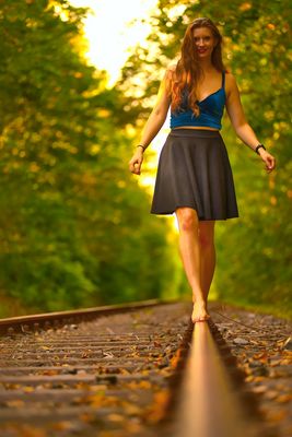 Am stillgelegten Bahngleis