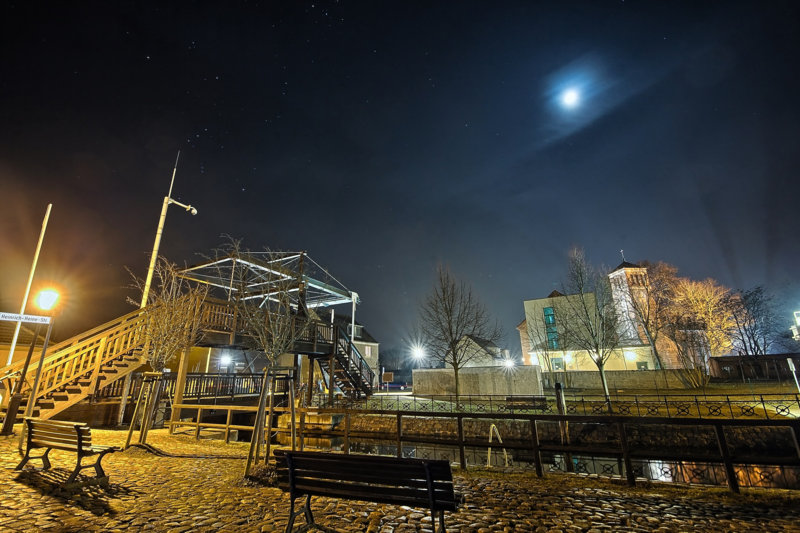 am Storkower Kanal bei Nacht