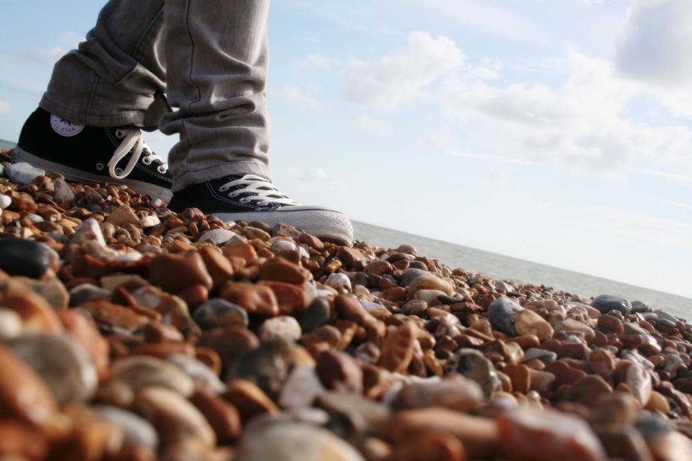 am Strand.