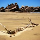 Am Strand, der an die Wüste erinnert