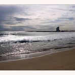 am Strand in Barcelon