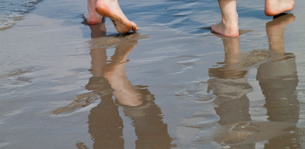 Am Strand Spazieren