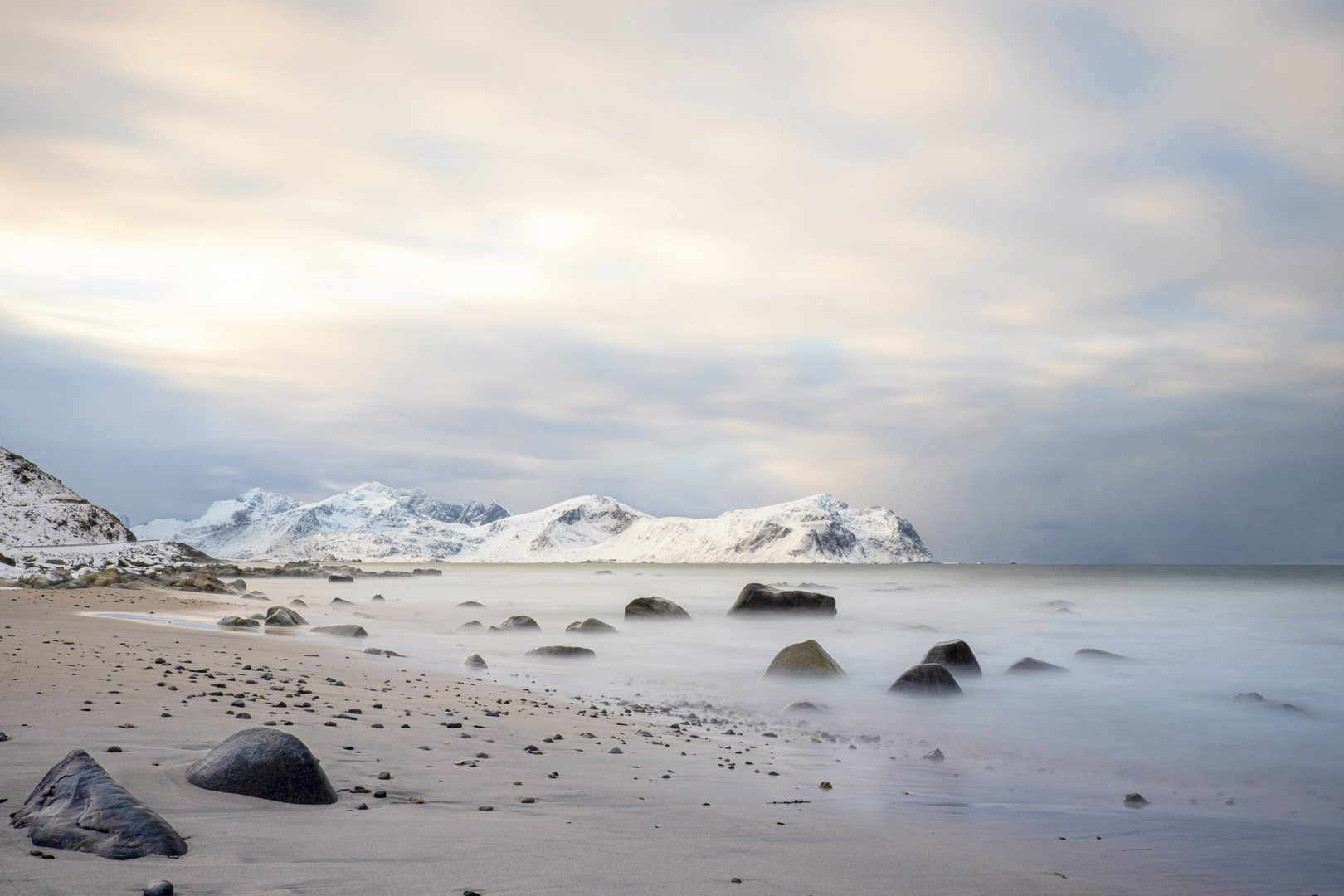 Am strand Strand von Haukland.