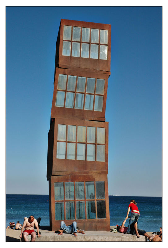 am Strand von Barcelona...