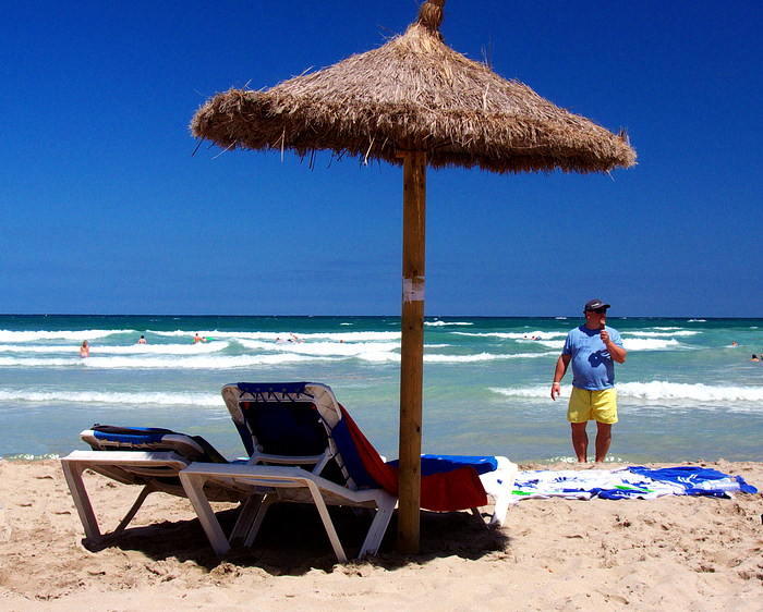 am Strand von Can Picafort.