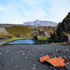 Am Strand von Djupalonsandur - Blick zum Snæfellsjökull