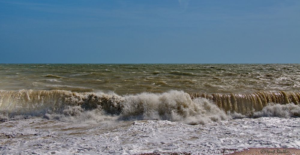 Am Strand von Hastings in Südengland