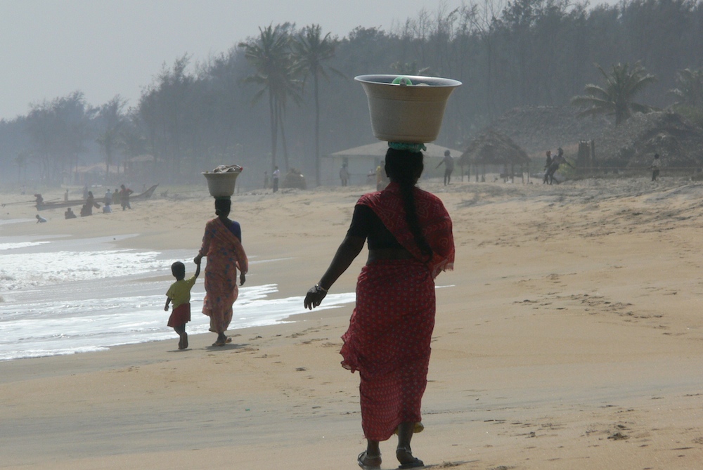 am Strand von Mahabalipuram