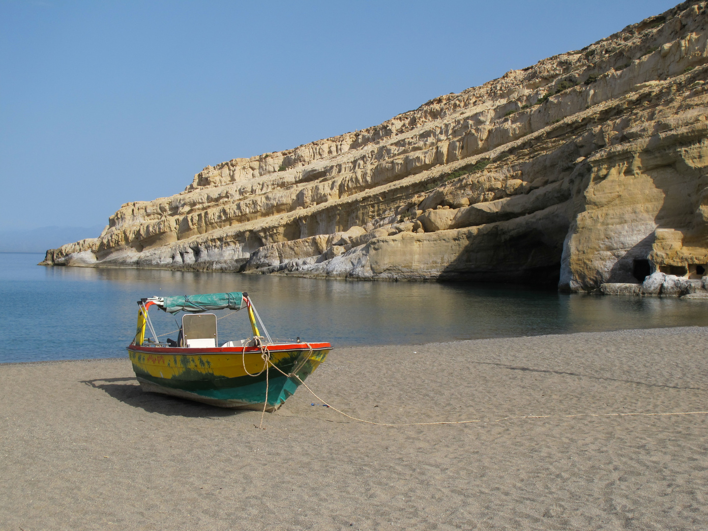 Am Strand von Matala (Südküste Kreta)