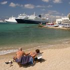 Am Strand von Myconos