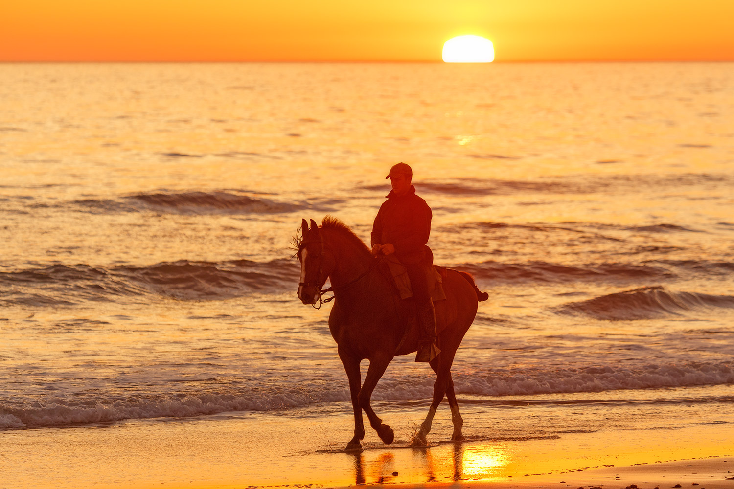 Am Strand von Tarifa bei Sonnenuntergang