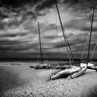 Am Strand warten auf Wind