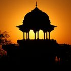 Am Taj Mahal - Turm im Abendlicht