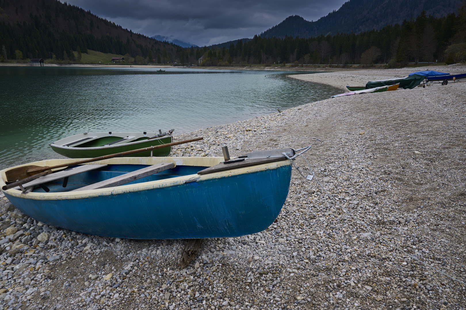 Am Walchensee bei Niedrigwasserstand