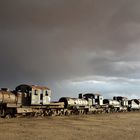 Am Zugfriedhof in Uyuni, Bolivien