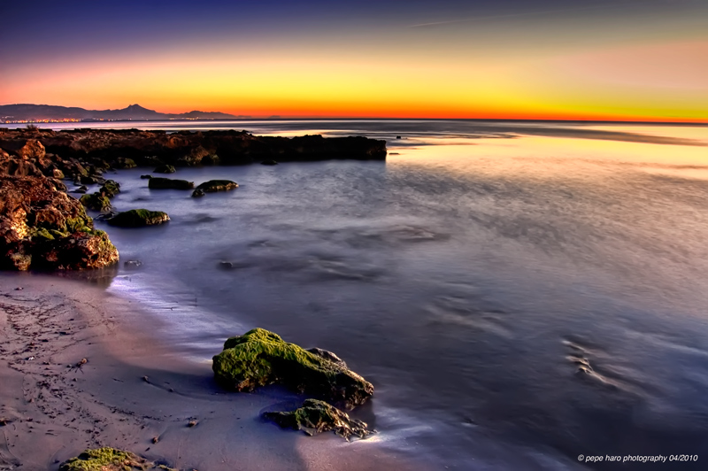 amanece en la playa