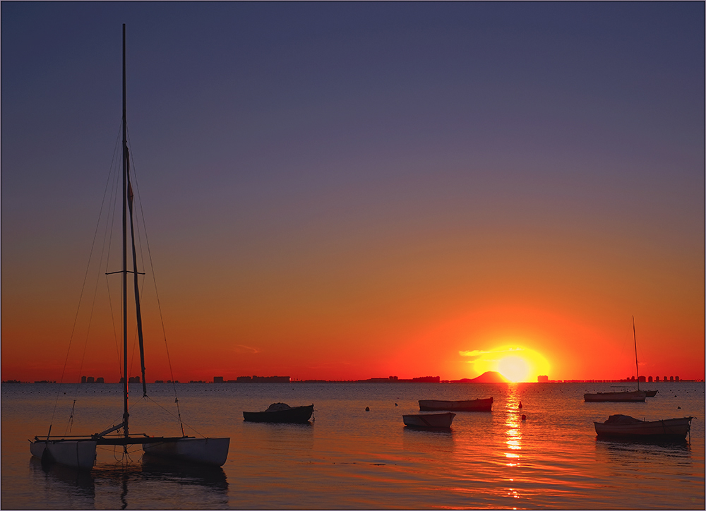 Amanece sobre La Manga del Mar Menor