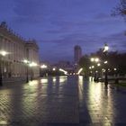 Amanecer en la plaza de Oriente