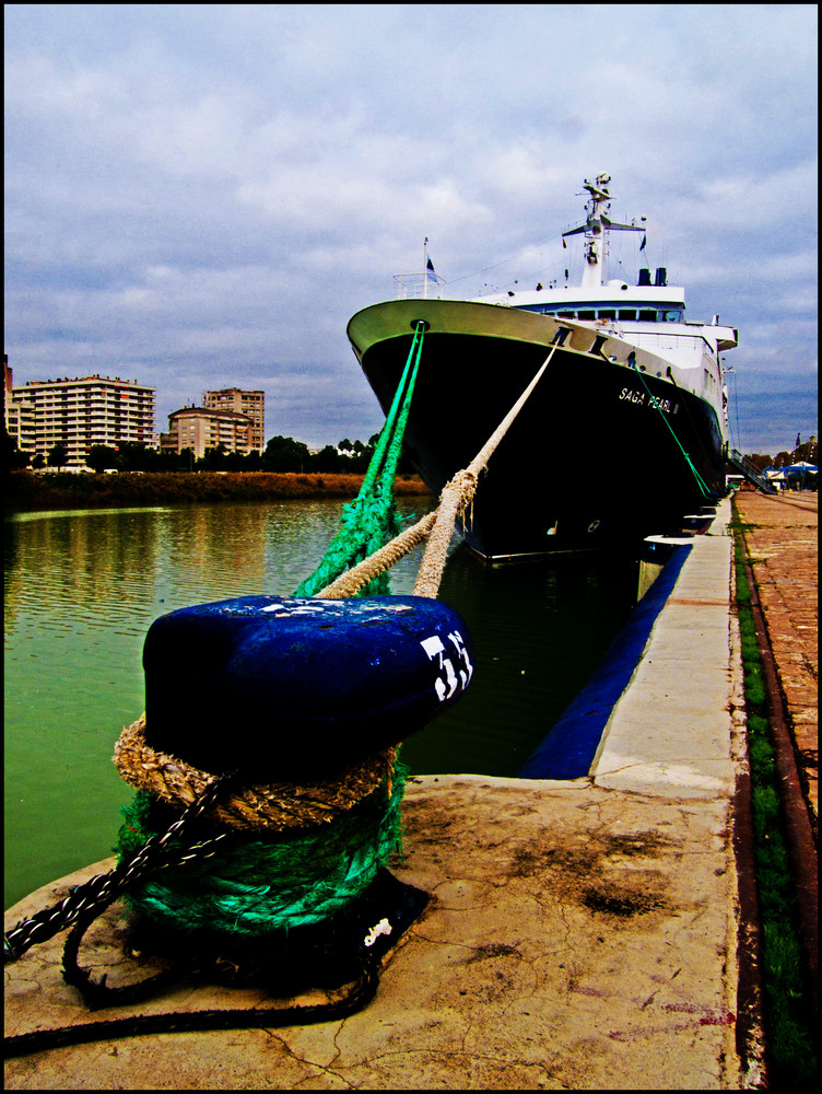 amarrado en el puerto de Sevilla