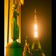 Ambiance nocturne autour de la Tour Eiffel, fvrier 1989