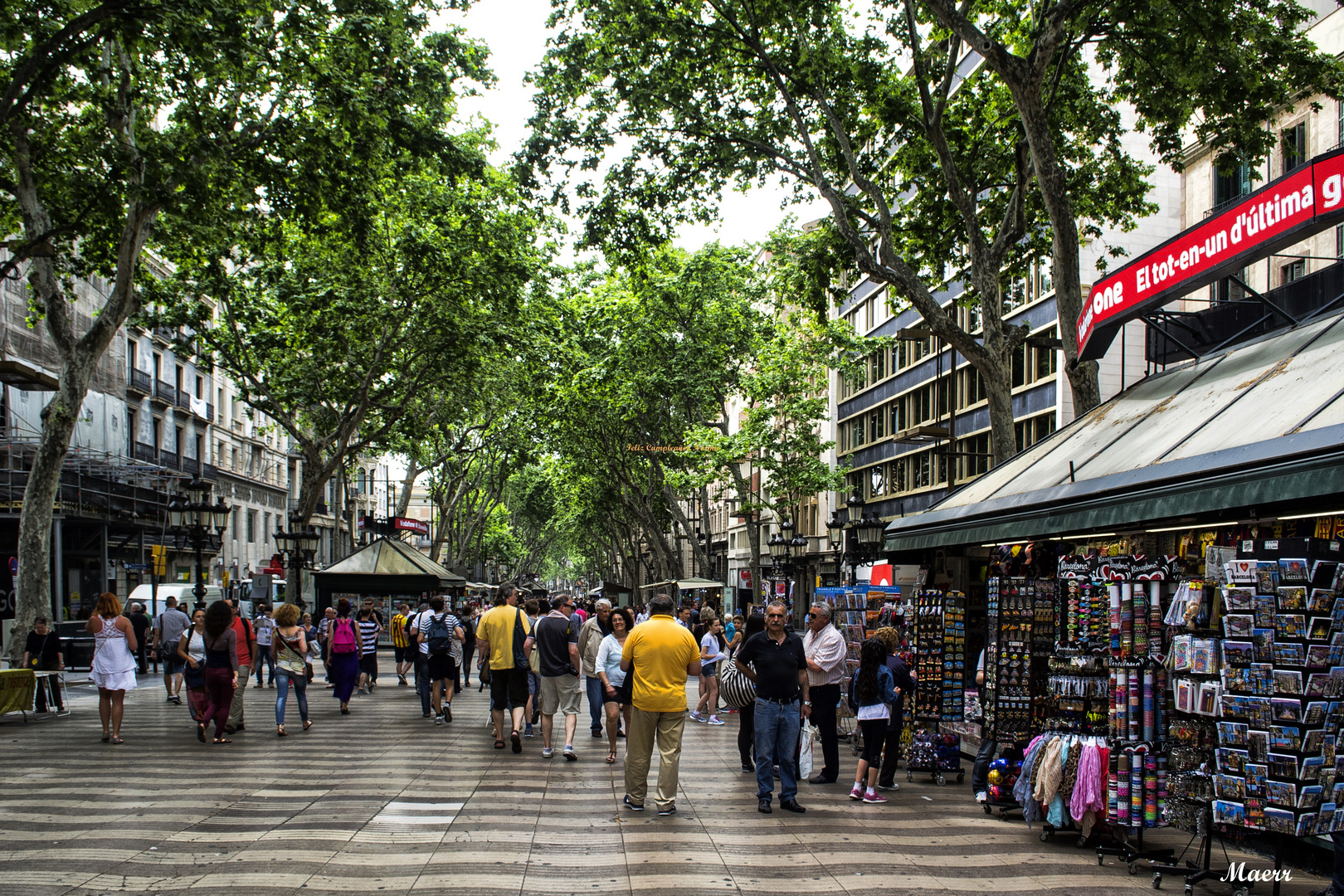 Ambiente de Las Ramblas en Barcelona