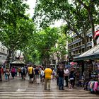 Ambiente de Las Ramblas en Barcelona