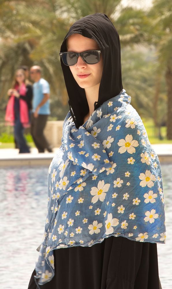 Amelie at the Sheikh Zayed Grand Mosque in Abu Dhabi