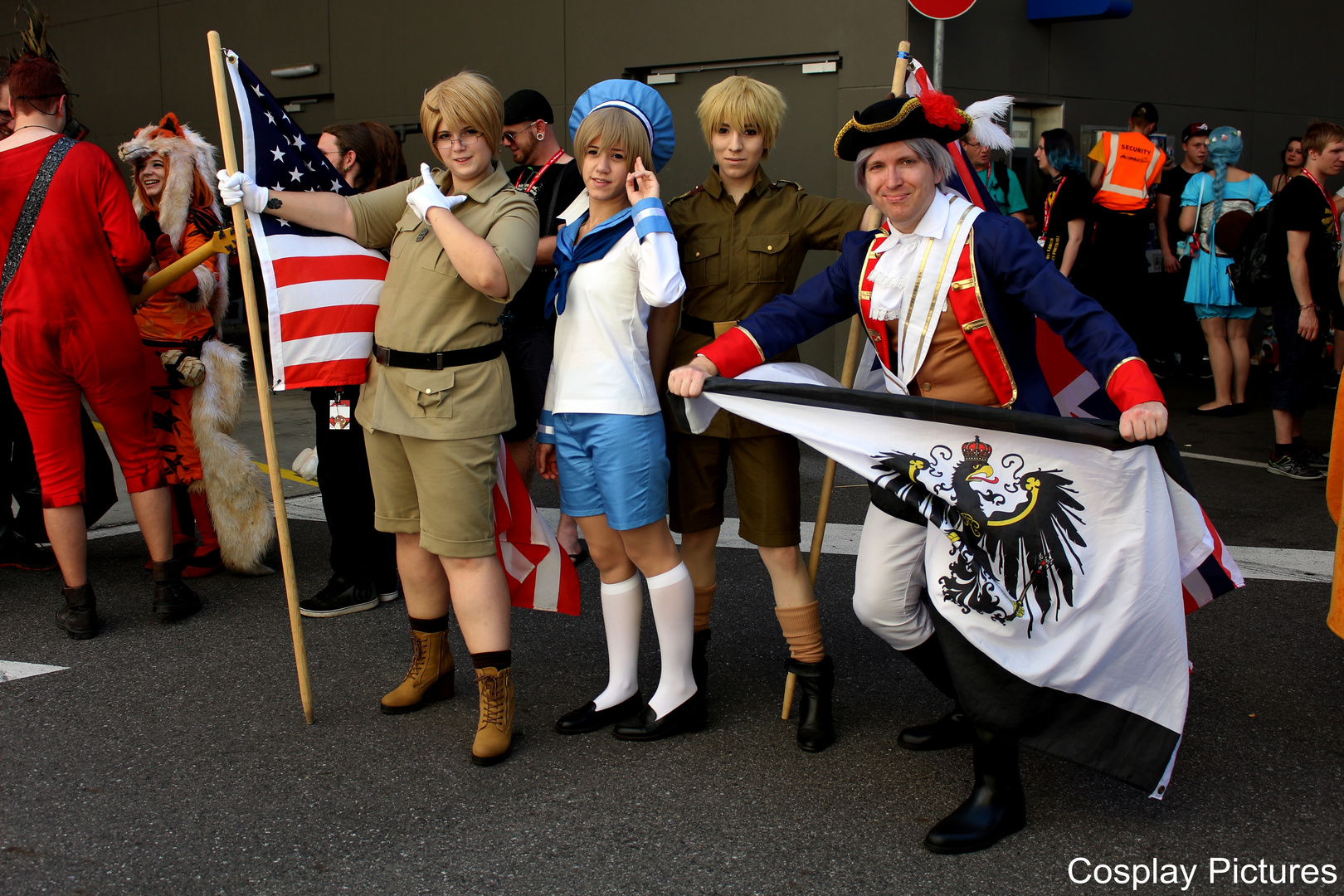 Amerika, Sealand, England und Preußen aus Hetalia