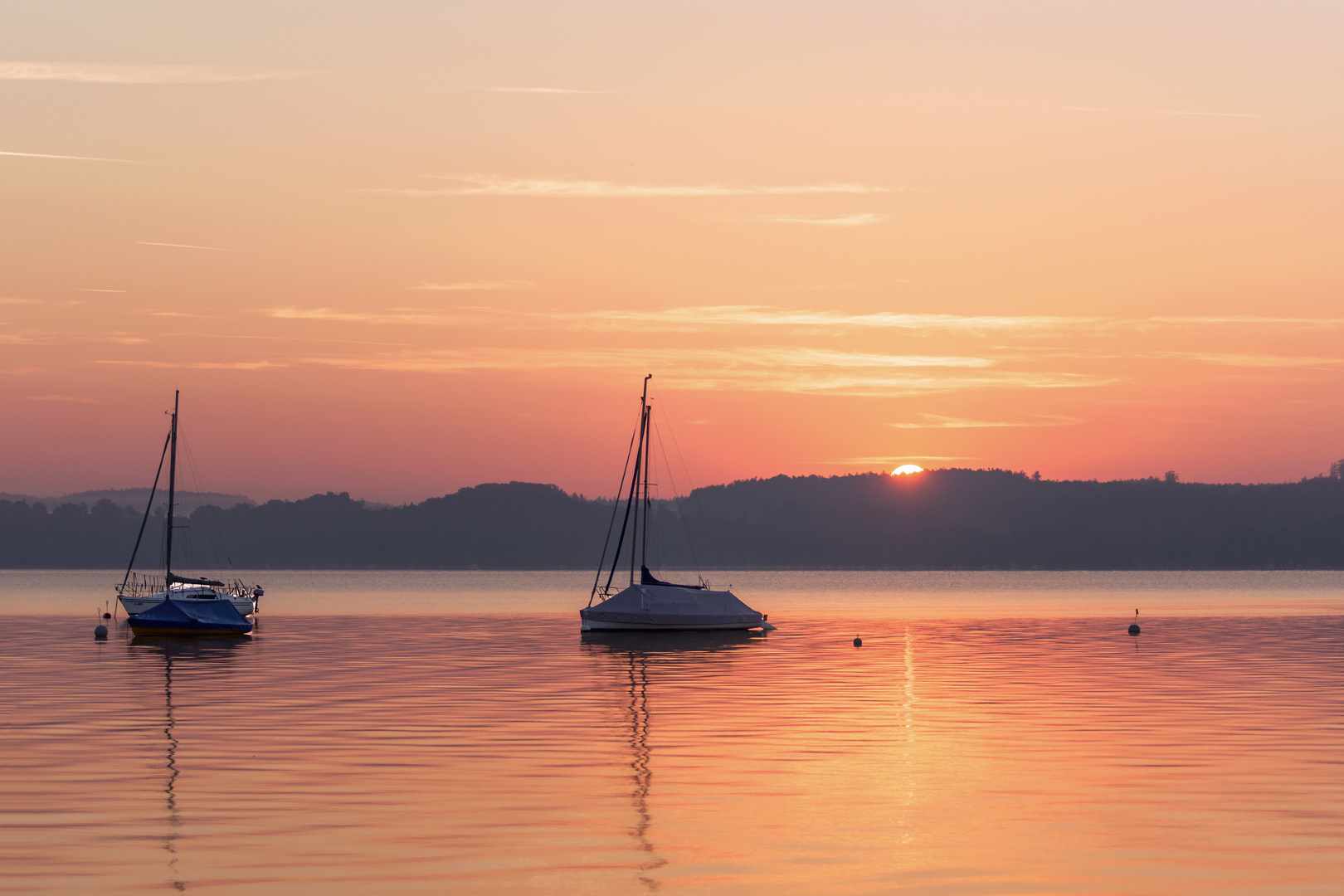 Ammersee: August, Sonnenaufgang 6:10 Uhr