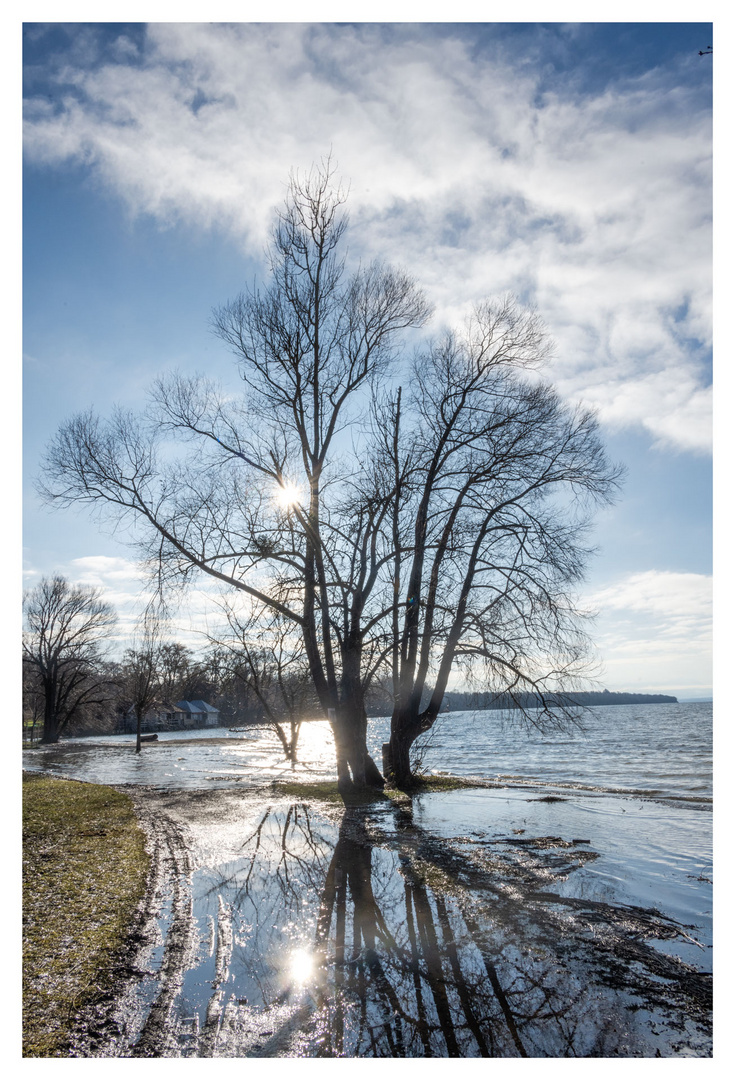 Ammersee bei Hochwasser