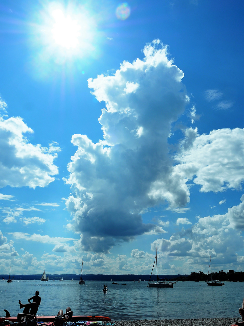 ammersee mit wolke und Sonne 