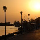 Ammoudia Hafen im Sonnenuntergang