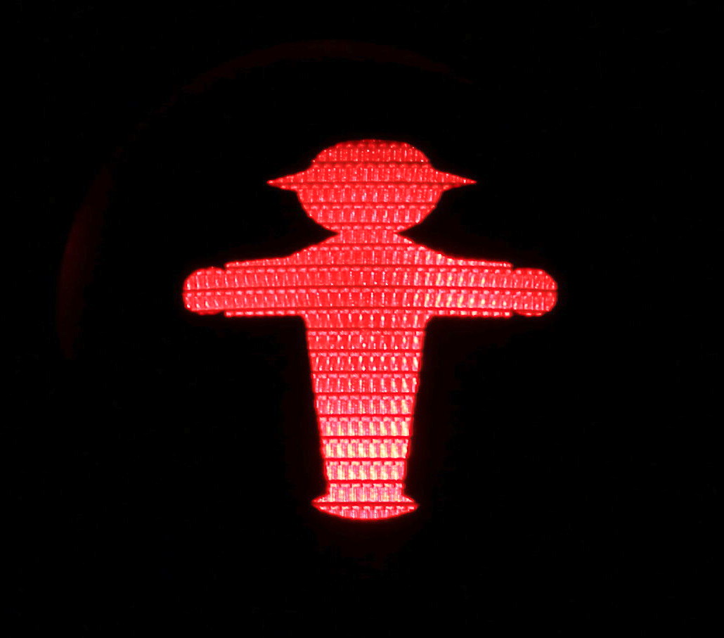 Ampelmännchen in Rot