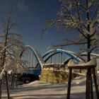 Amperbrücke im Schneekleid