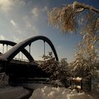 Amperbrücke im Schneekleid