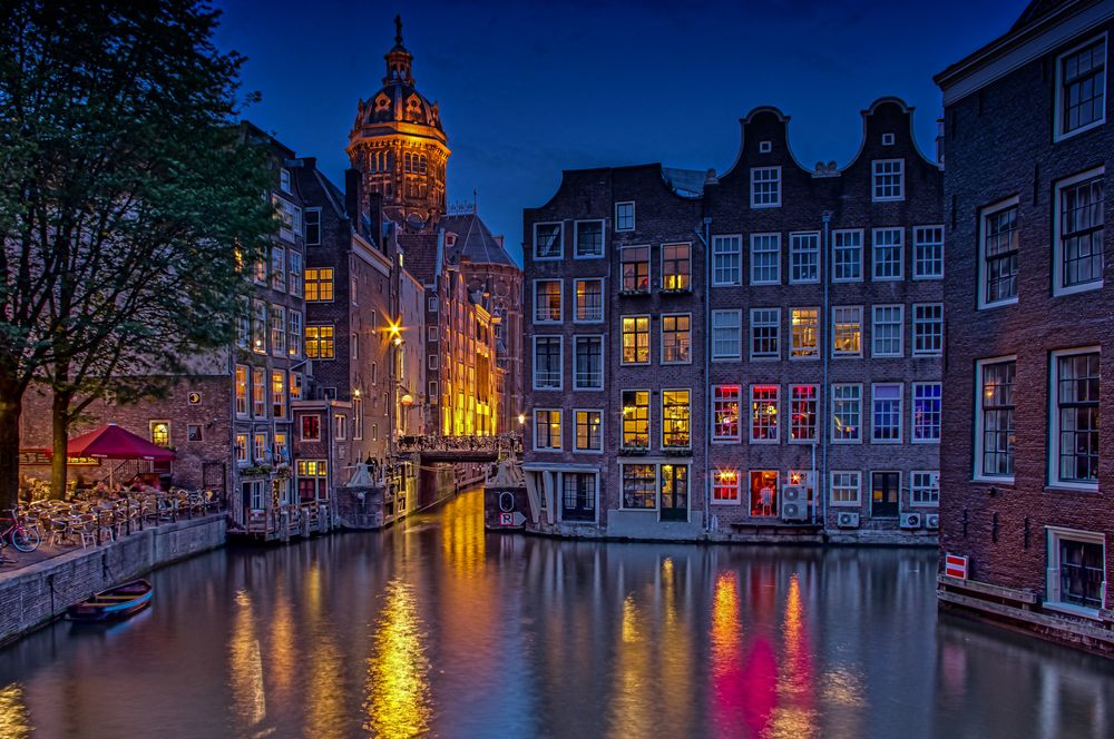 "Amsterdam by Night 1" Foto & Bild europe, benelux, netherlands